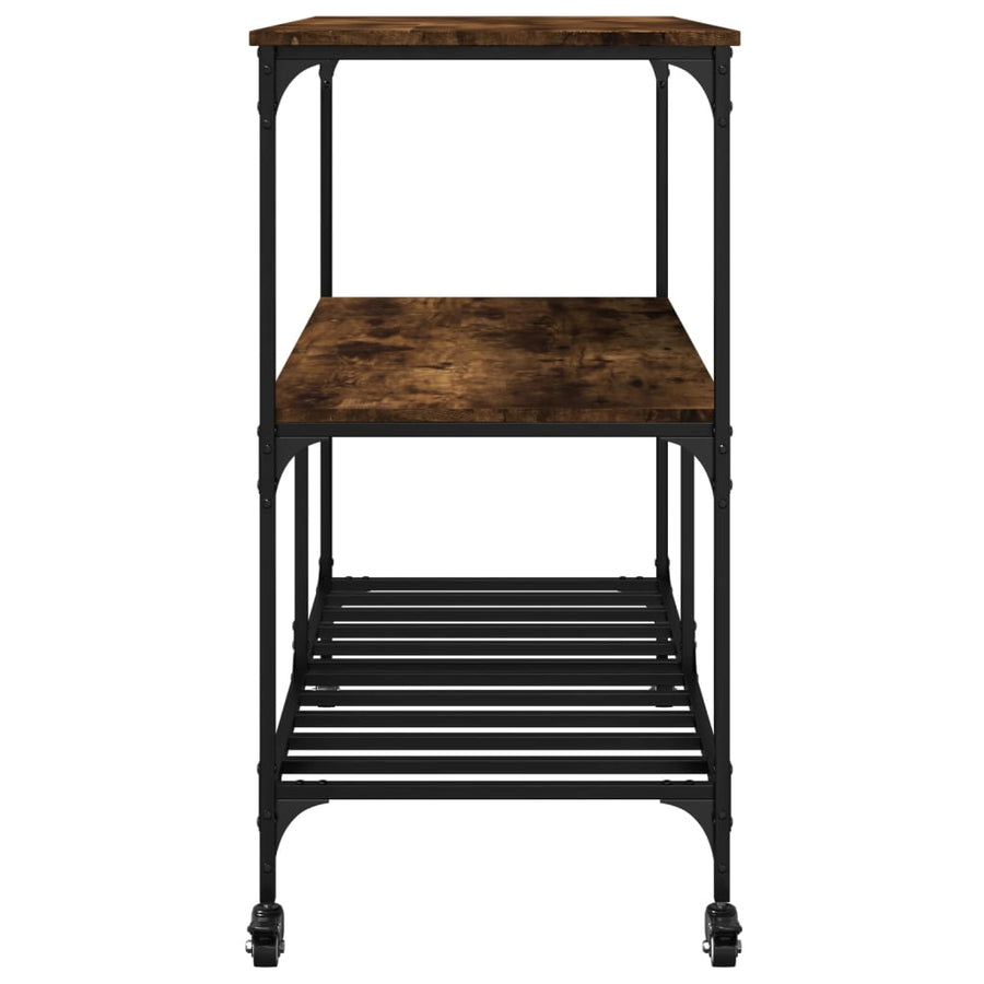 Keukentrolley 100X50X95 Cm Bewerkt Hout Gerookt Eikenkleurig