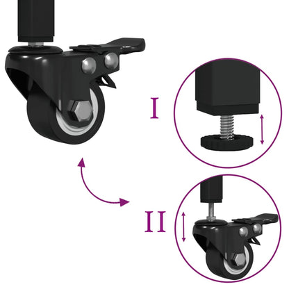 Keukentrolley 100X50X95 Cm Bewerkt Hout Gerookt Eikenkleurig
