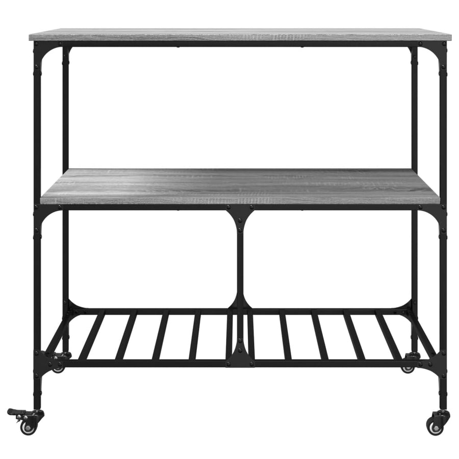 Keukentrolley 100X50X95 Cm Bewerkt Hout Grijs Sonoma Eikenkleur