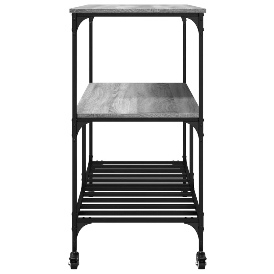 Keukentrolley 100X50X95 Cm Bewerkt Hout Grijs Sonoma Eikenkleur