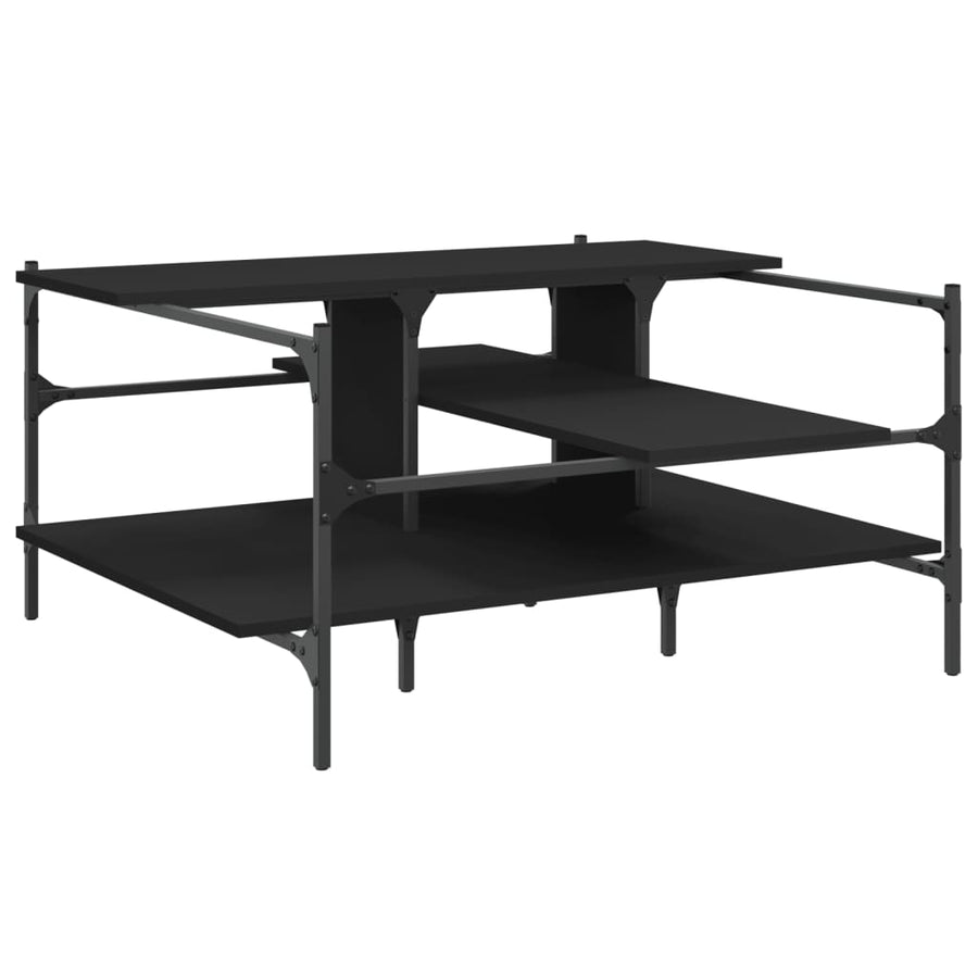 Salontafel 00X00X48,5 Cm Bewerkt  Hout Zwart