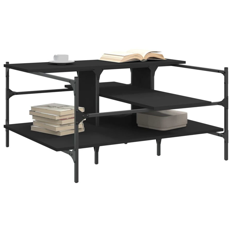 Salontafel 00X00X48,5 Cm Bewerkt  Hout Zwart