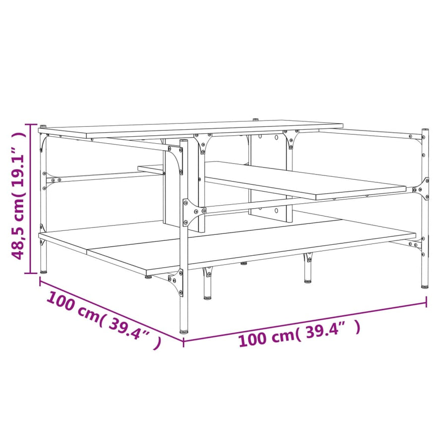 Salontafel 00X00X48,5 Cm Bewerkt Hout Kleurig Sonoma eiken