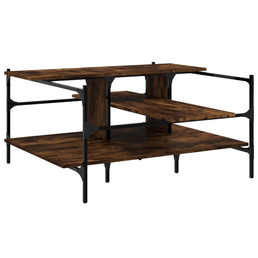Salontafel 00X00X48,5 Cm Bewerkt Hout Kleurig Gerookt eiken