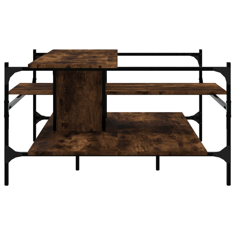 Salontafel 00X00X48,5 Cm Bewerkt Hout Kleurig Gerookt eiken