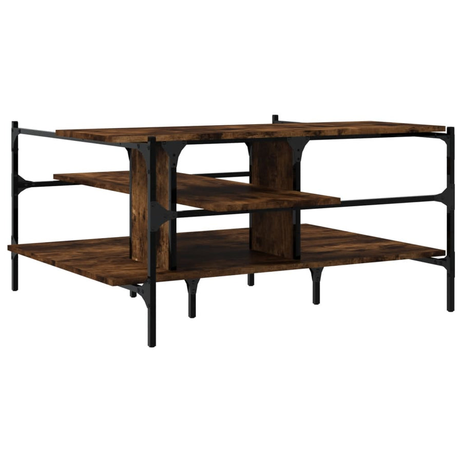 Salontafel 00X00X48,5 Cm Bewerkt Hout Kleurig Gerookt eiken