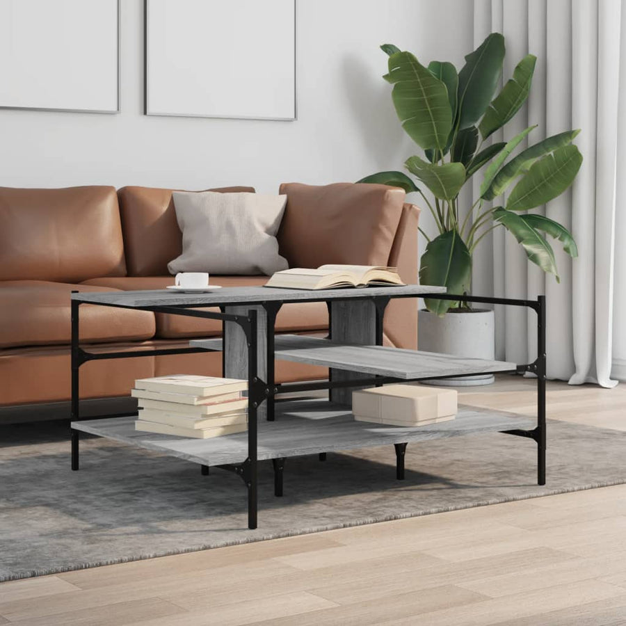 Salontafel 00X00X48,5 Cm Bewerkt Hout Grijs sonoma