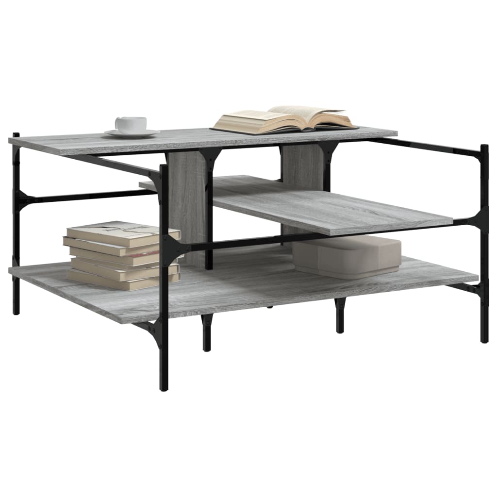 Salontafel 00X00X48,5 Cm Bewerkt Hout Grijs sonoma