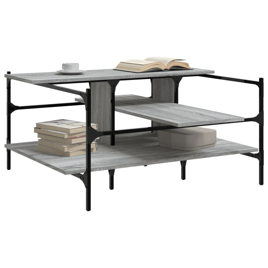 Salontafel 00X00X48,5 Cm Bewerkt Hout Grijs sonoma