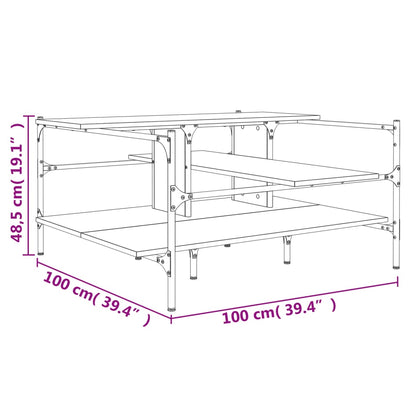 Salontafel 00X00X48,5 Cm Bewerkt Hout Grijs sonoma