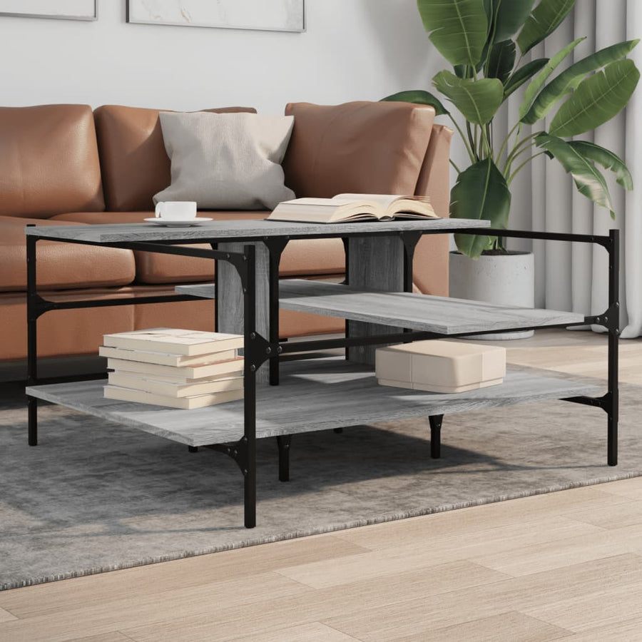 Salontafel 00X00X48,5 Cm Bewerkt Hout Grijs sonoma