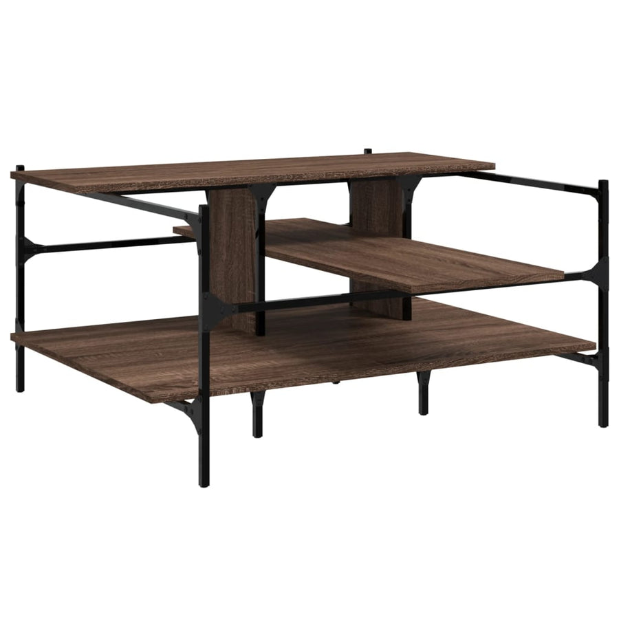Salontafel 00X00X48,5 Cm Bewerkt Hout bruin eikenkleur