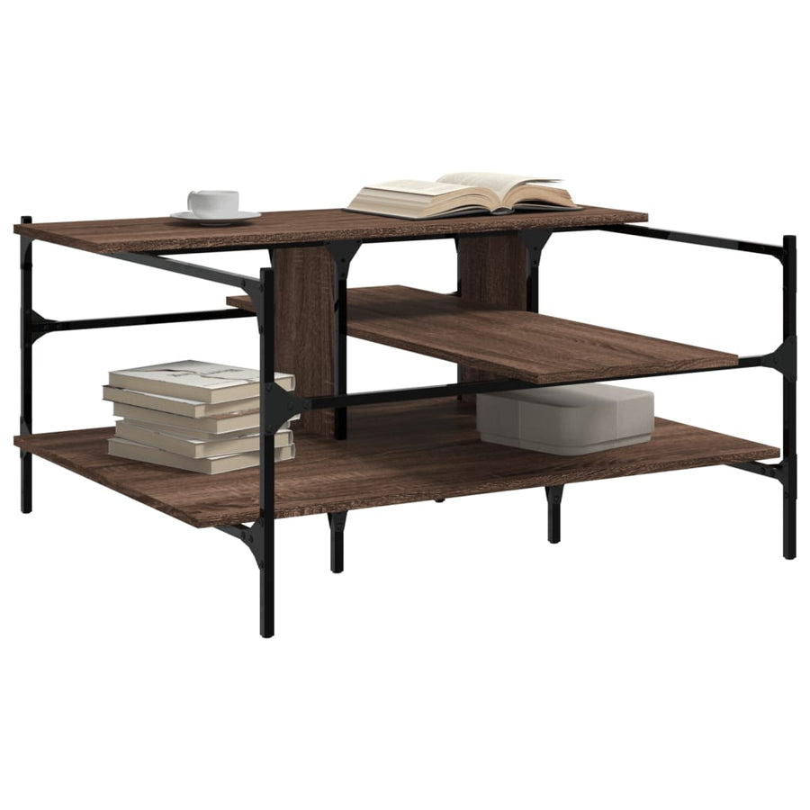 Salontafel 00X00X48,5 Cm Bewerkt Hout bruin eikenkleur
