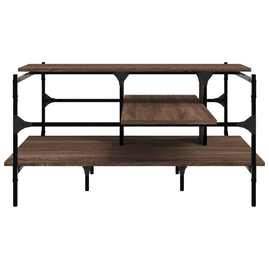 Salontafel 00X00X48,5 Cm Bewerkt Hout bruin eikenkleur