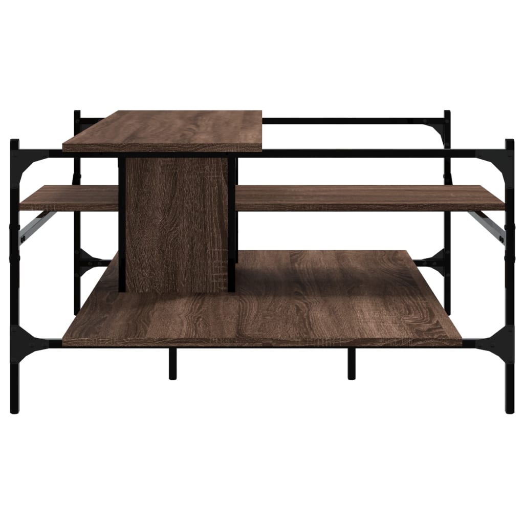 Salontafel 00X00X48,5 Cm Bewerkt Hout bruin eikenkleur