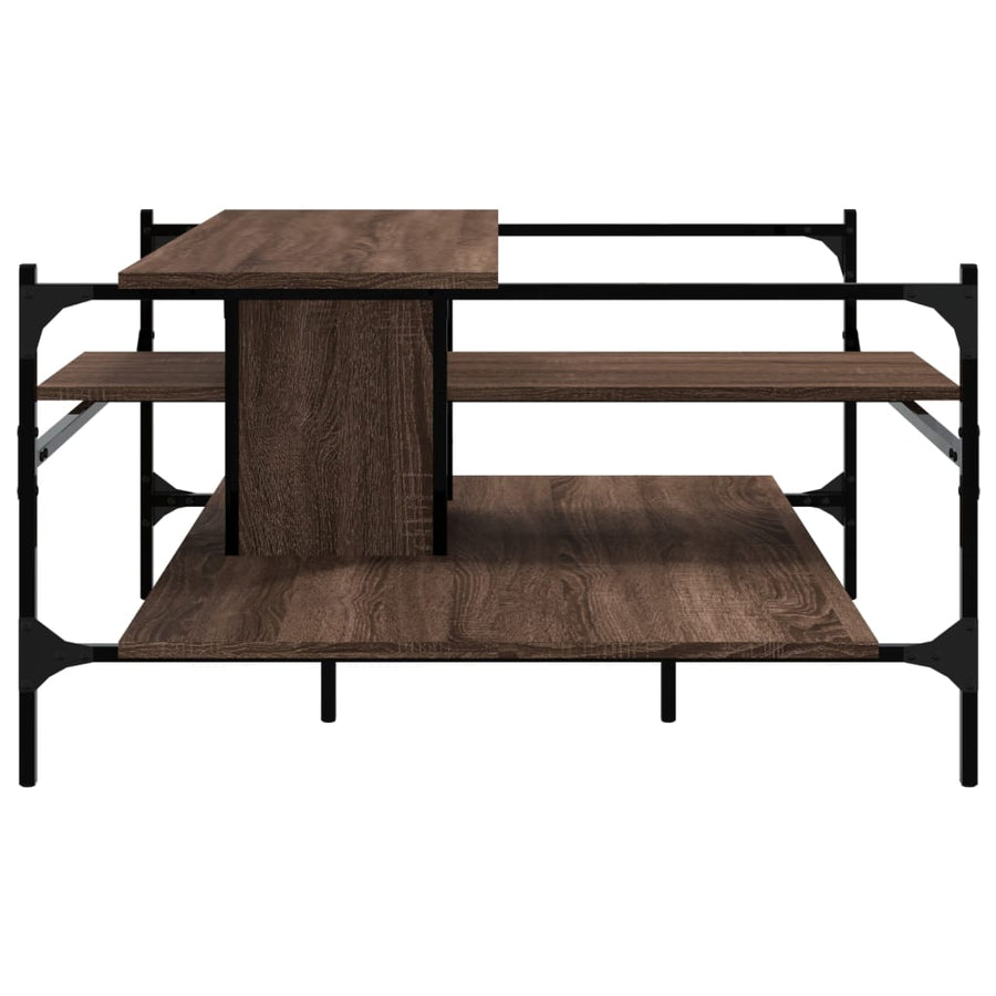 Salontafel 00X00X48,5 Cm Bewerkt Hout bruin eikenkleur