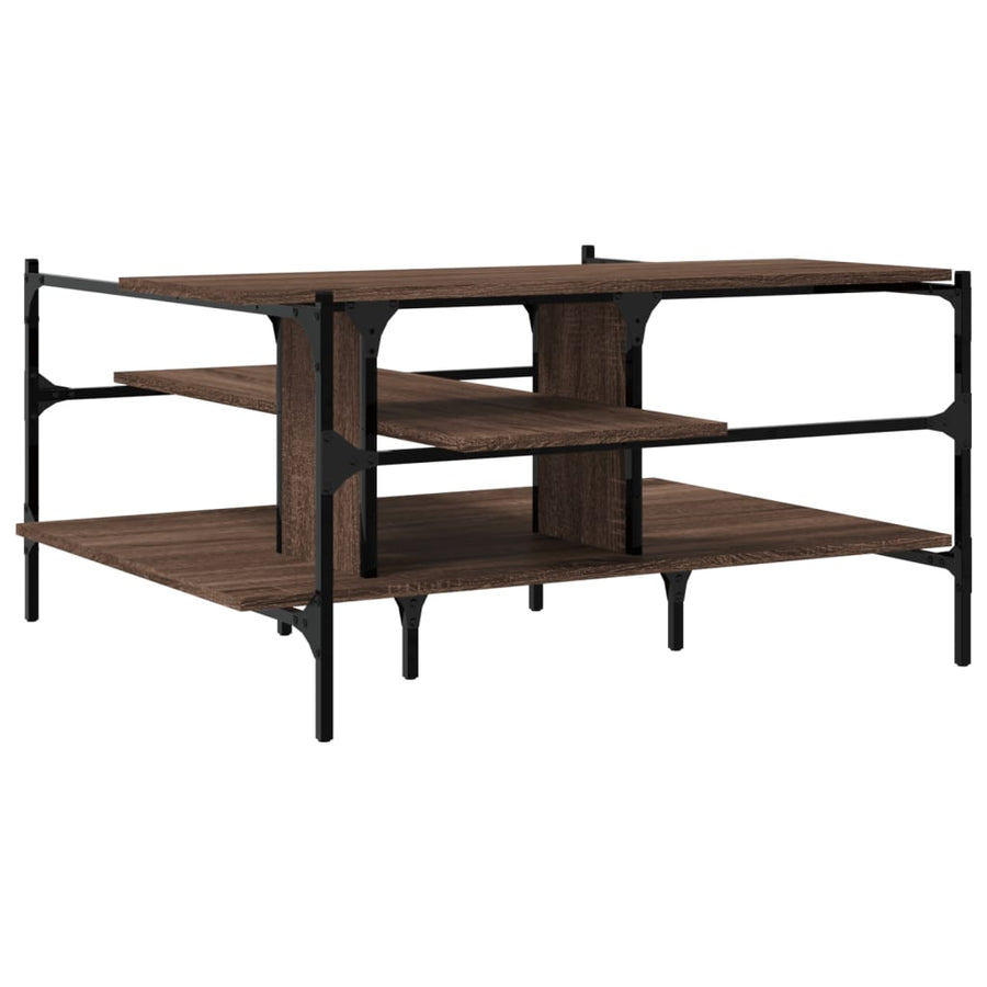 Salontafel 00X00X48,5 Cm Bewerkt Hout bruin eikenkleur