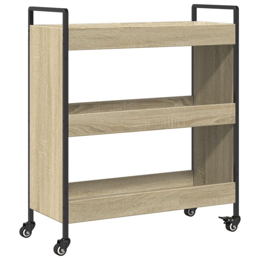 Keukentrolley 70X30X82 Cm Bewerkt Hout Sonoma Eikenkleurig