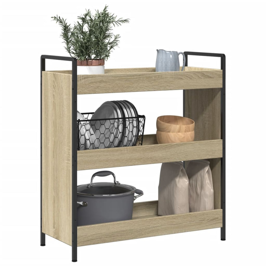 Keukentrolley 70X30X82 Cm Bewerkt Hout Sonoma Eikenkleurig