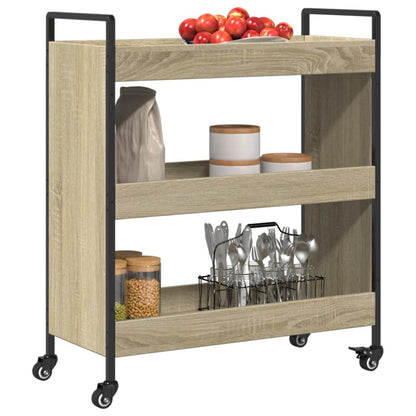 Keukentrolley 70X30X82 Cm Bewerkt Hout Sonoma Eikenkleurig