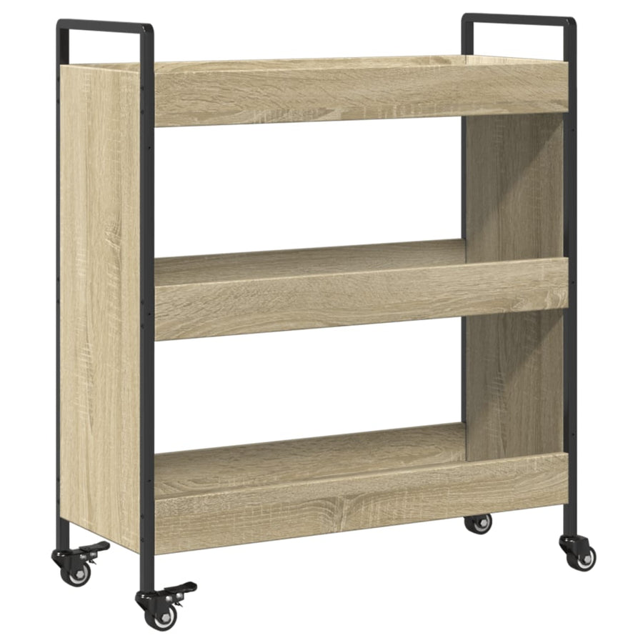 Keukentrolley 70X30X82 Cm Bewerkt Hout Sonoma Eikenkleurig