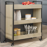 Keukentrolley 70x30x82 cm bewerkt hout sonoma eiken