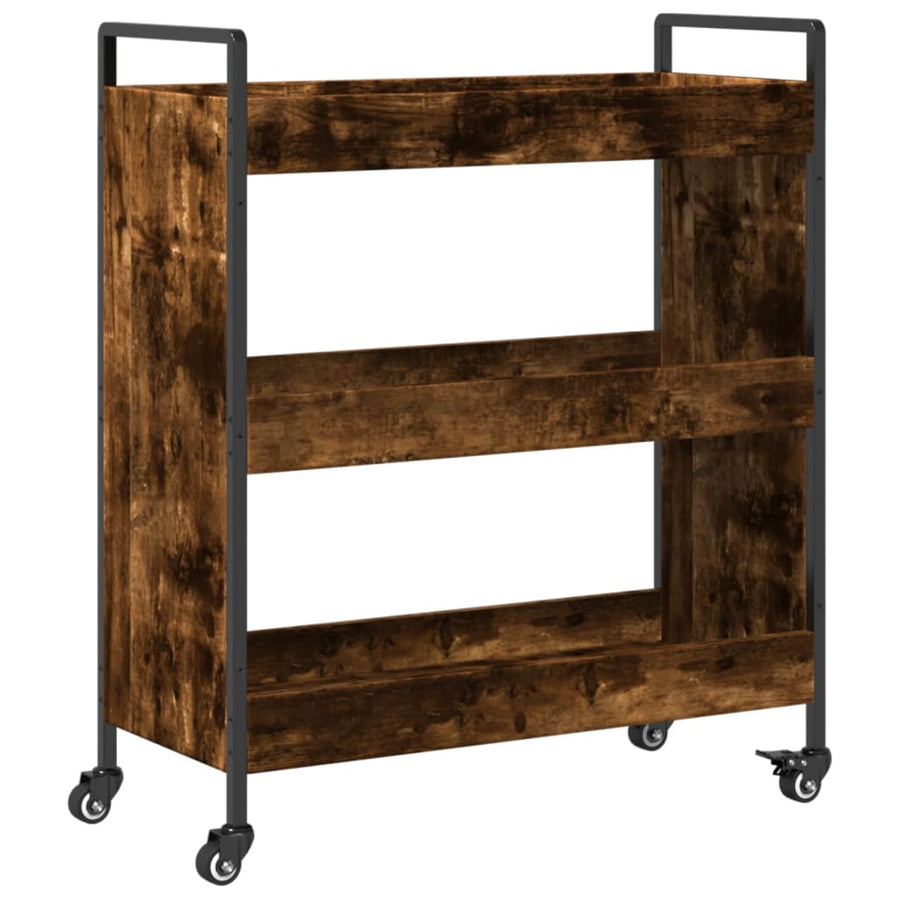 Keukentrolley 70X30X82 Cm Bewerkt Hout Gerookt Eikenkleurig