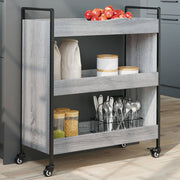 Keukentrolley 70x30x82 cm bewerkt hout grijs