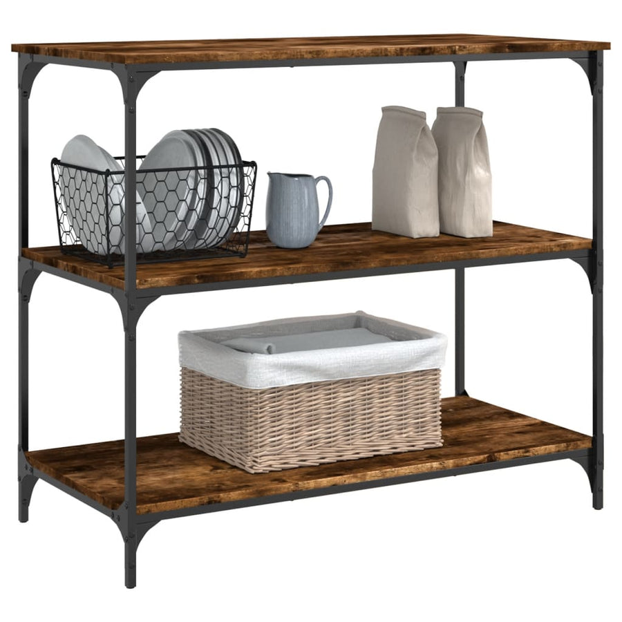 Keukentrolley 102X50X95 Cm Bewerkt Hout Gerookt Eikenkleurig