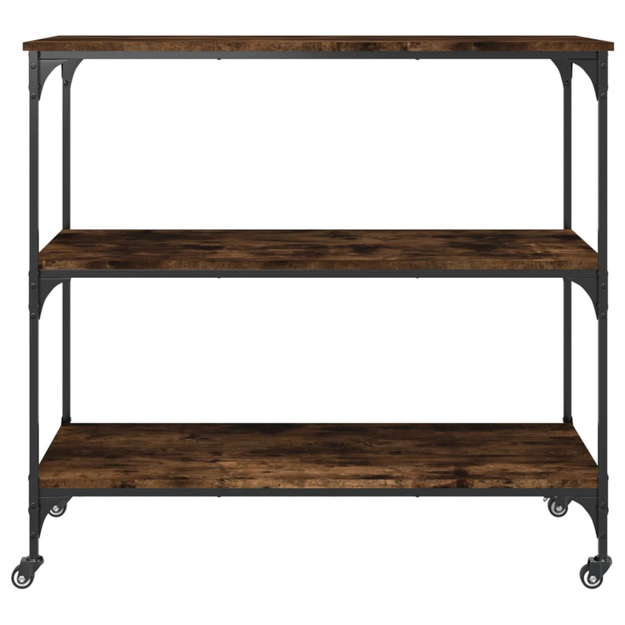 Keukentrolley 102X50X95 Cm Bewerkt Hout Gerookt Eikenkleurig