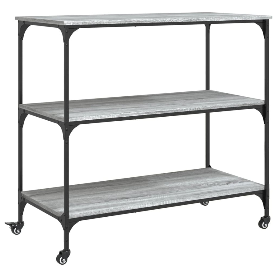 Keukentrolley 102X50X95 Cm Bewerkt Hout Grijs Sonoma Eiken