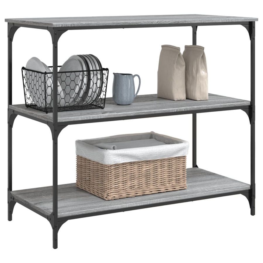 Keukentrolley 102X50X95 Cm Bewerkt Hout Grijs Sonoma Eiken