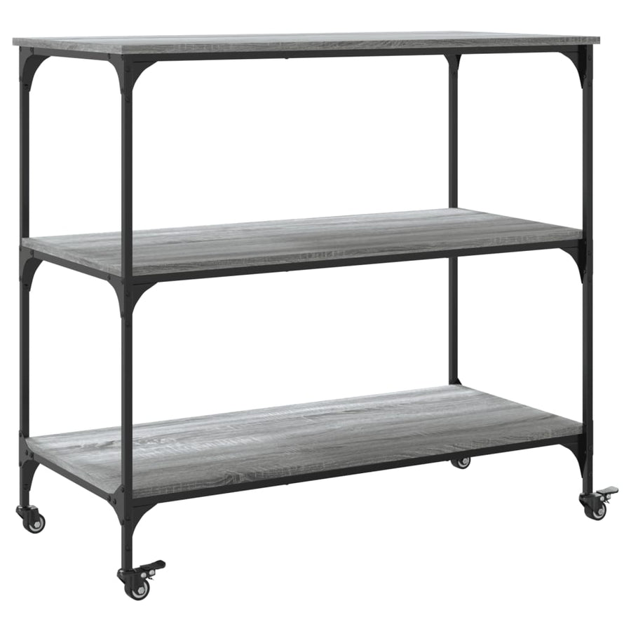 Keukentrolley 102X50X95 Cm Bewerkt Hout Grijs Sonoma Eiken