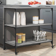 Keukentrolley 102x50x95 cm bewerkt hout grijs