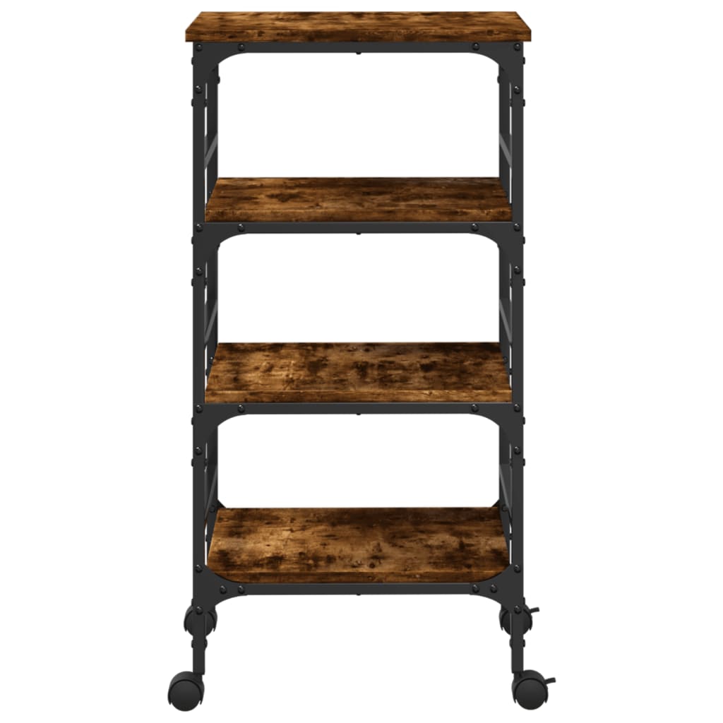 Keukentrolley 45X35X89,5 Cm Bewerkt Hout Kleurig Gerookt eiken