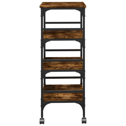 Keukentrolley 45X35X89,5 Cm Bewerkt Hout Kleurig Gerookt eiken