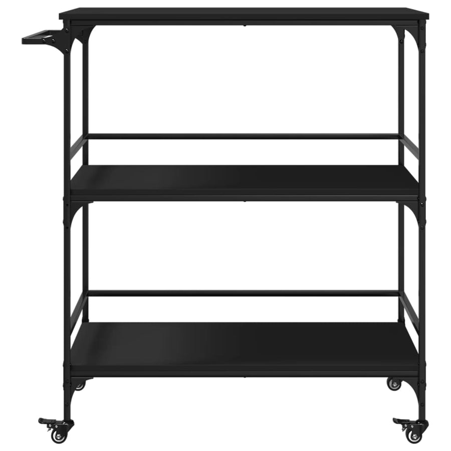 Keukentrolley 100,5X50X105 Cm Bewerkt Hout Zwart
