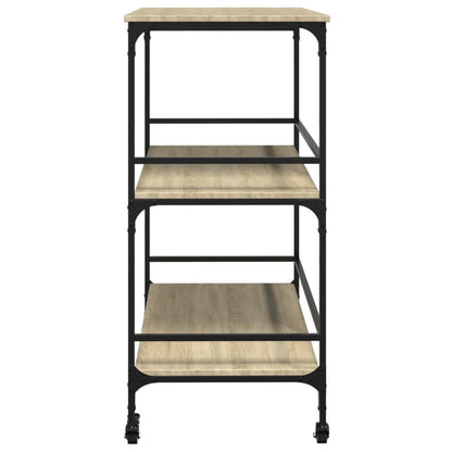 Keukentrolley 100,5X50X105 Cm Bewerkt Hout Sonoma Eikenkleurig Blauw