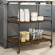 Keukentrolley 100,5x50x105 cm bewerkt hout gerookt eiken