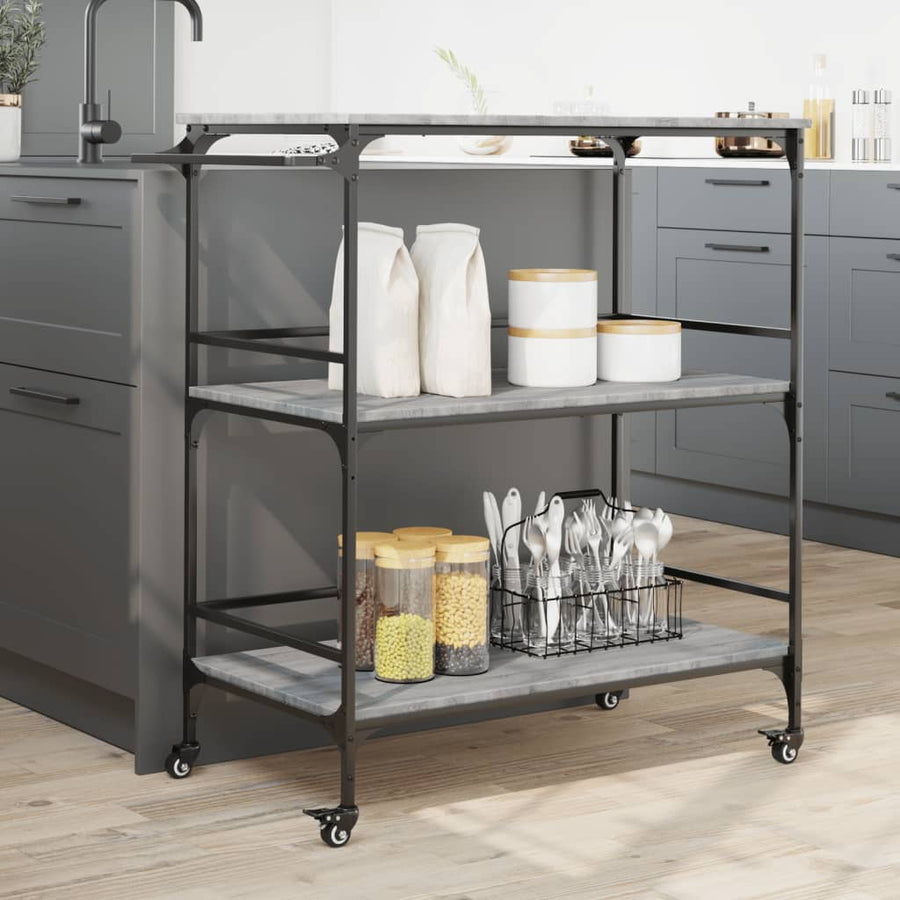 Keukentrolley 100,5X50X105 Cm Grijs Sonoma Eikenkleur