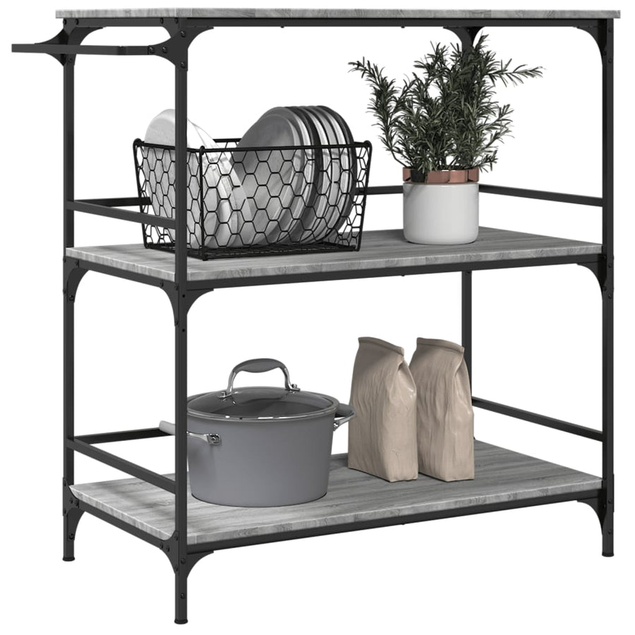 Keukentrolley 100,5X50X105 Cm Grijs Sonoma Eikenkleur