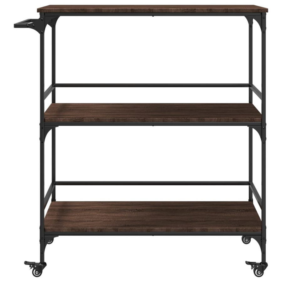 Keukentrolley 100,5X50X105 Cm Bewerkt Hout Bruin Eikenkleurig