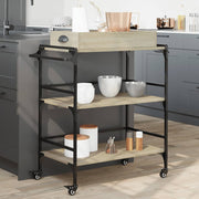 Keukentrolley 81,5x41x92,5 cm bewerkt hout sonoma eiken
