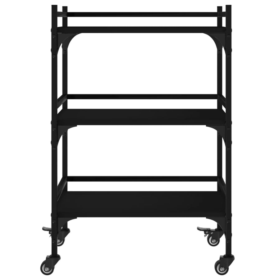 Keukentrolley 50X35X75,5 Cm Bewerkt Hout Zwart