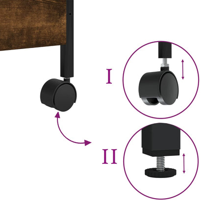 Keukentrolley 50X30X70 Cm Bewerkt Hout Gerookt Eikenkleurig