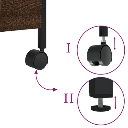 Keukentrolley 50X30X70 Cm Bewerkt Hout Bruin Eikenkleurig