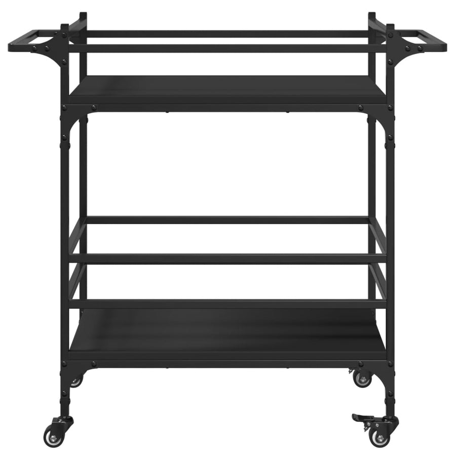 Keukentrolley 82X40X78,5 Cm Bewerkt Hout Zwart
