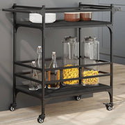 Kitchen trolley 82x40x78.5 cm engineered wood black