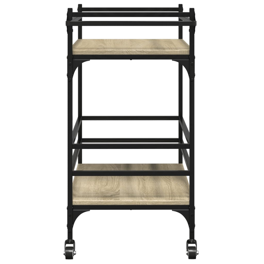 Keukentrolley 82X40X78,5 Cm Bewerkt Hout Sonoma Eikenkleurig