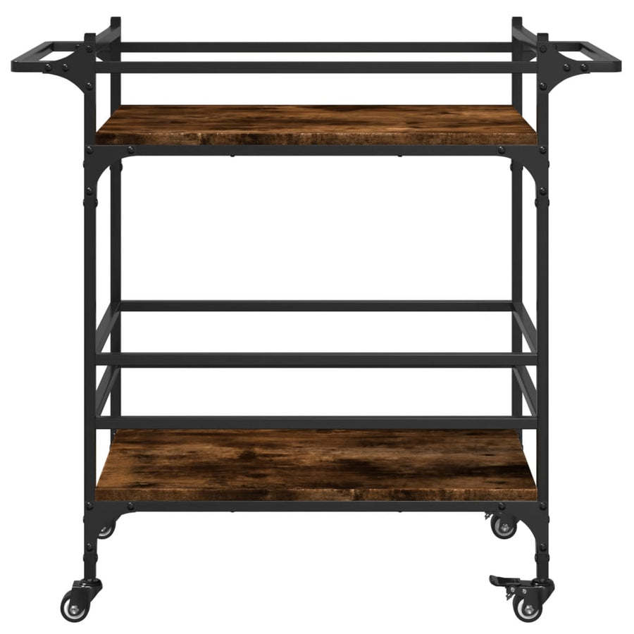 Keukentrolley 82X40X78,5 Cm Bewerkt Hout Gerookt Eikenkleurig
